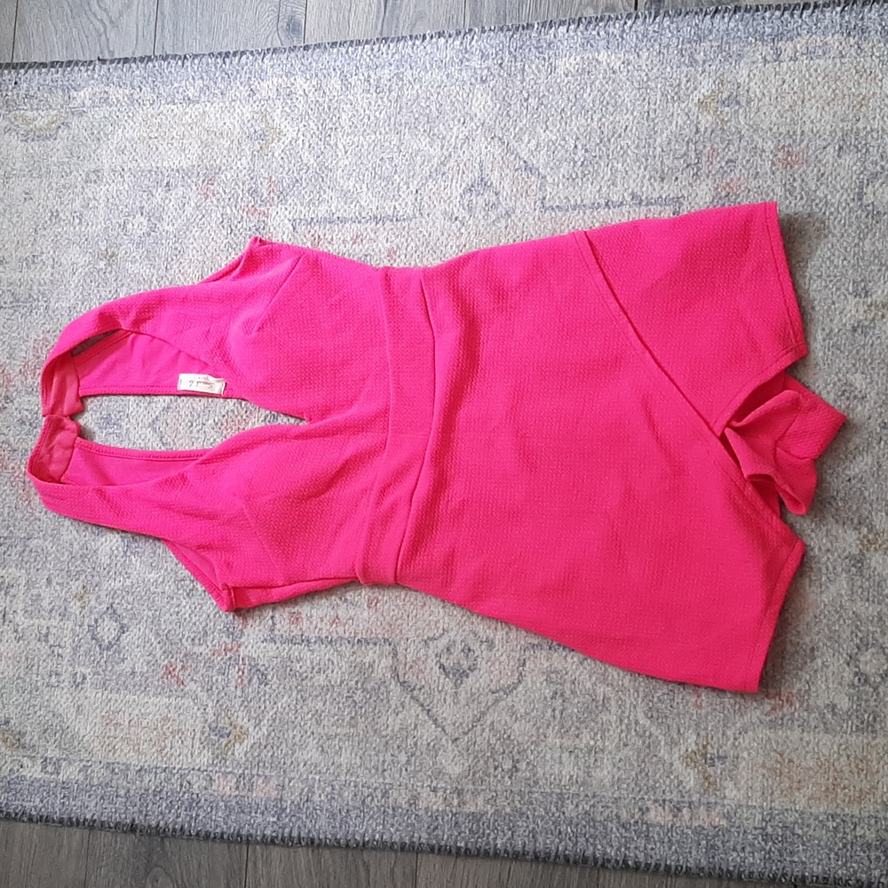 Sarah la hot pink romper size small made in USA